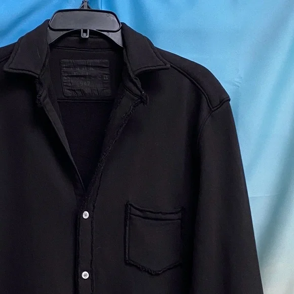 Frank & Eileen Eileen Button-Up Shirt TRIPLE FLEECE Size: M Black - Picture 5 of 16